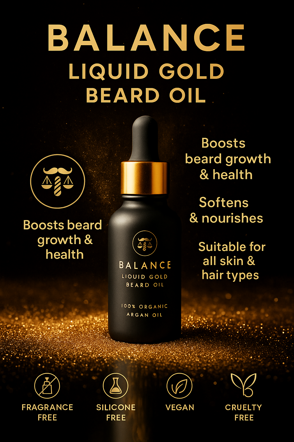 Balance 100% Organic Hair, Skin & Beard Oil