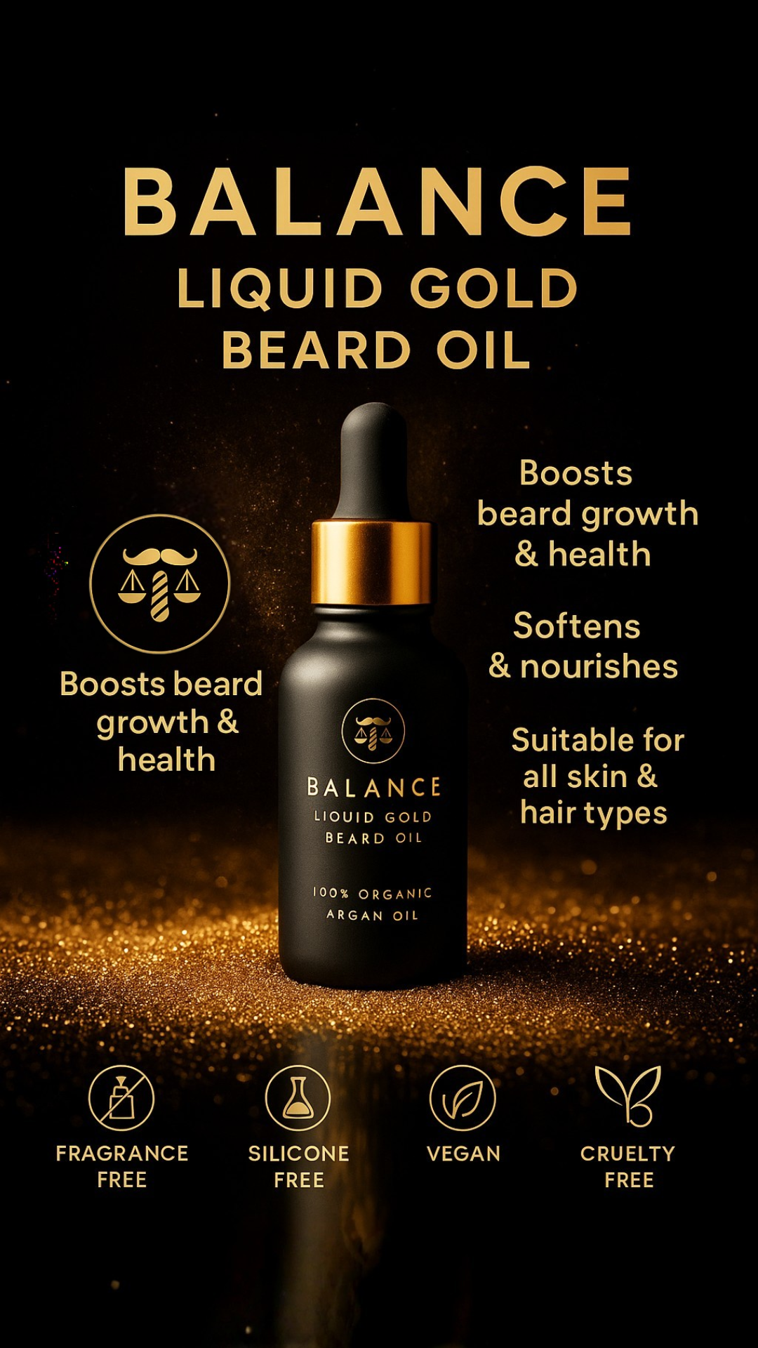 Balance 100% Organic Hair, Skin & Beard Oil